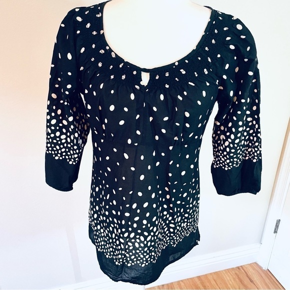 LOFT by Ann Taylor Women's Polka Dot Keyhole Blouse - Size 6 - Picture 2 of 11